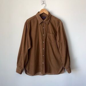 Ralph Lauren Purple Label Corduroy Shirt Size 17.5 Fine Wale Made in Italy